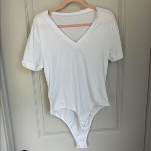 White V-Neck Bodysuit